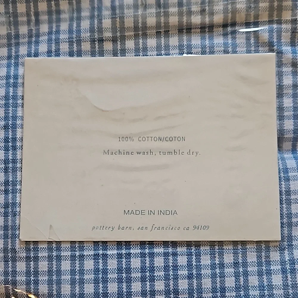 Pottery Barn penny check basket liner